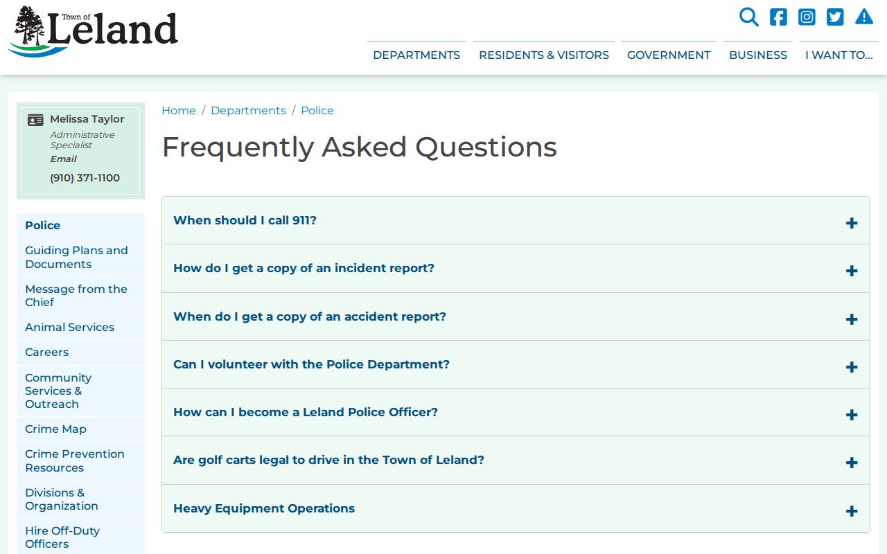 Leland criminal history police report request guidance