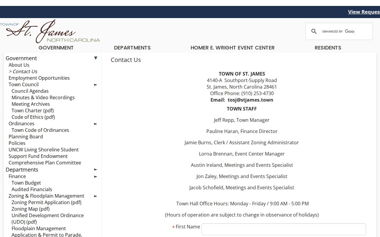 St. James Town Hall administrative criminal history record routing