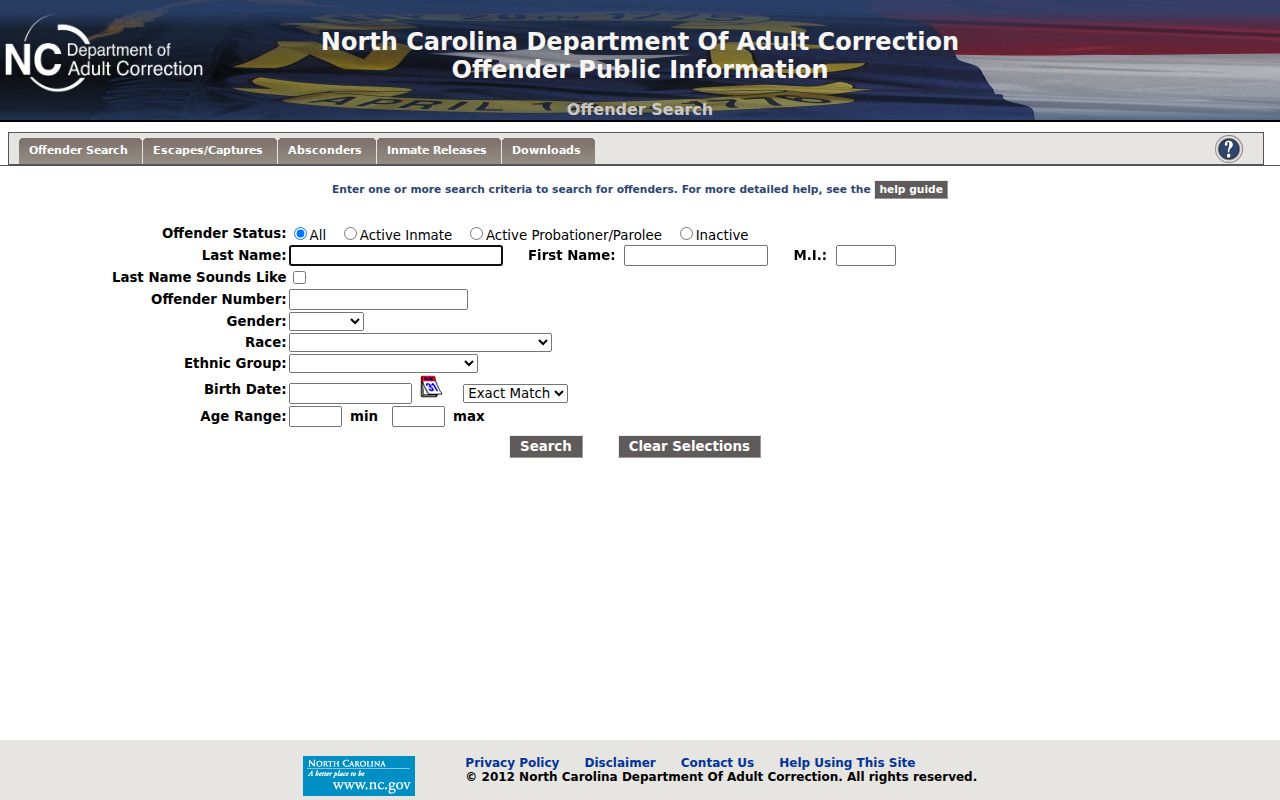 Brunswick County criminal history NCDAC offender search